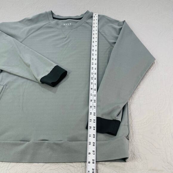 BYLT Sweatshirt Men Medium Grey Black Crewneck Premium Pullover Performance Tech - Picture 7 of 8